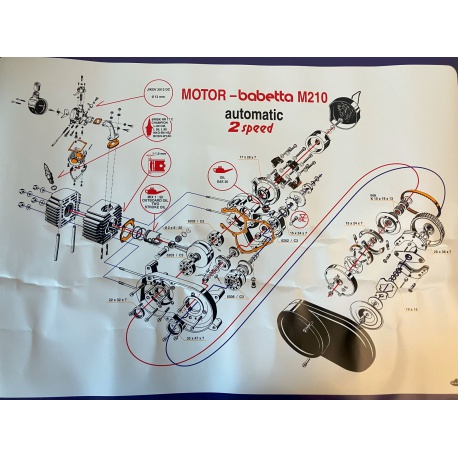 Řez motoru Babetta 210